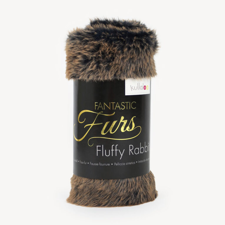 Kunstpelz Stoff schwarz / braun – 12 mm Fluffy Rabbit DIP DYE ✶ FANTASTIC Furs (B-Ware) – Bild 4