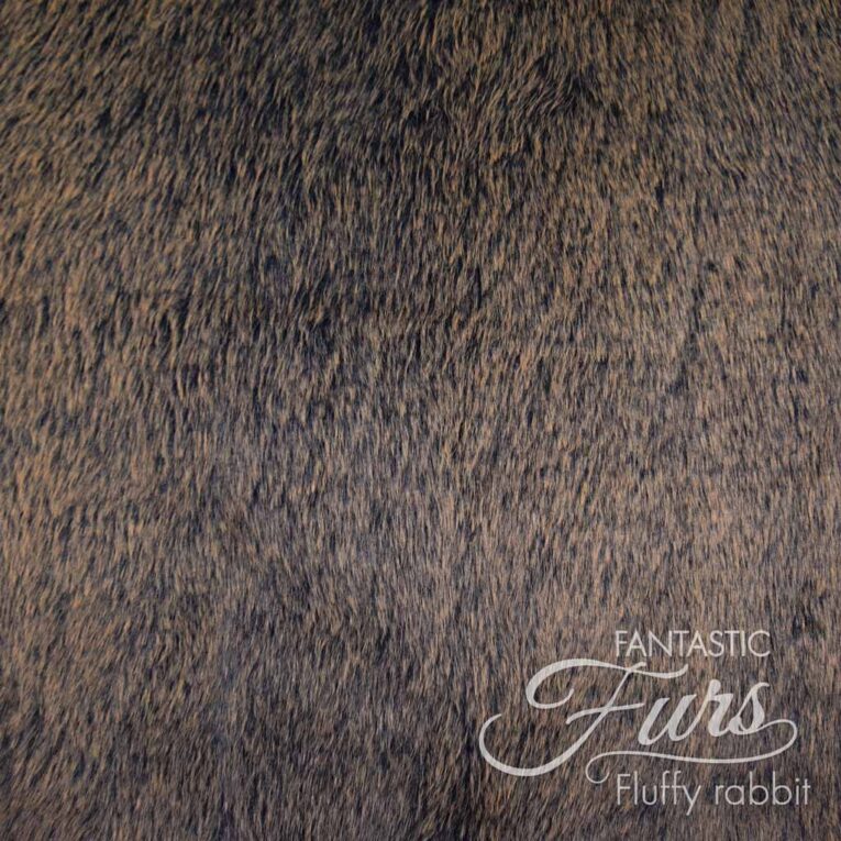 Kunstpelz Stoff schwarz / braun – 12 mm Fluffy Rabbit DIP DYE ✶ FANTASTIC Furs (B-Ware) – Bild 3