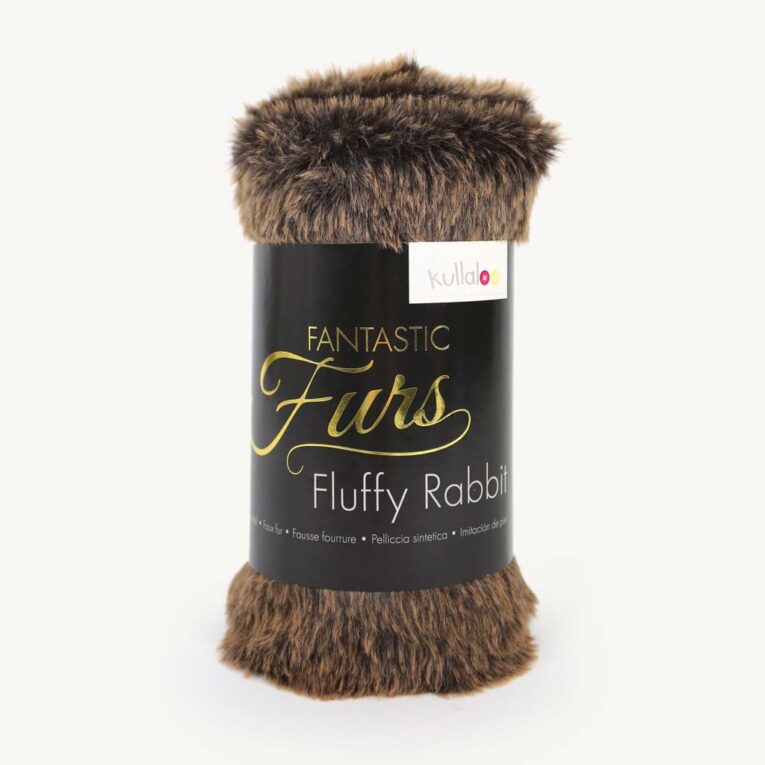 Kunstfell zweifarbig dunkelbraun / braun – 12 mm Fluffy Rabbit DIP DYE ✶ FANTASTIC Furs (B-Ware) – Bild 4