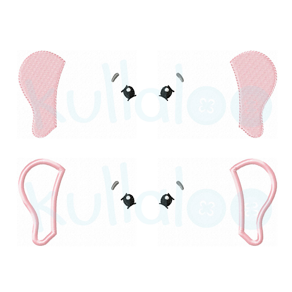 Stickdatei Elefant EDDY (Gesichtselemente)