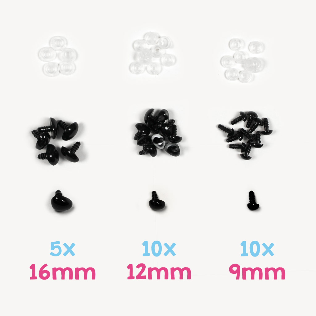 Sicherheitsnasen Set 9-16mm von Go Handmade