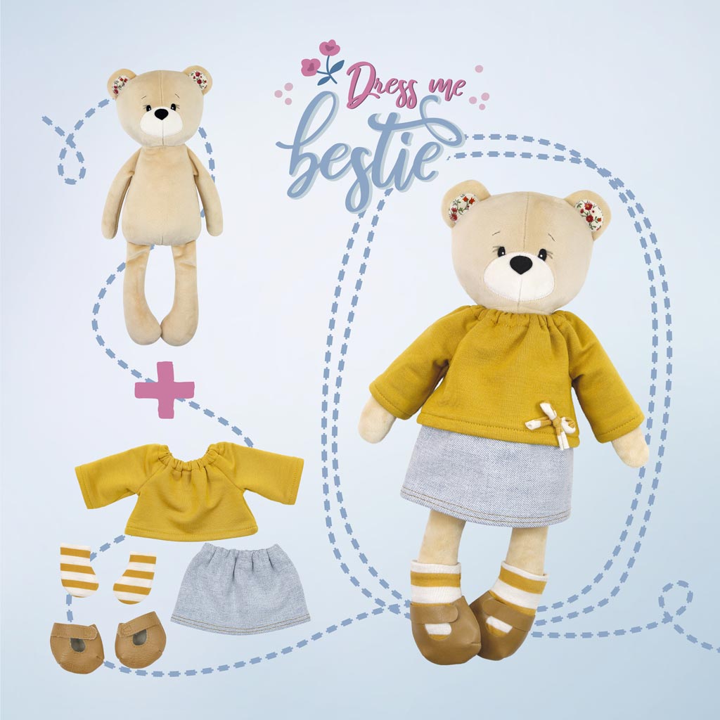 Schnittmuster Teddy nähen für Anfänger "Dress Me Bestie" BETSY BÄR mit Kleidung