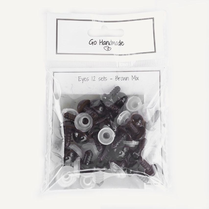 Sicherheitsaugen Set braun, 10-14 mm, spielzeugtauglich von Go Handmade