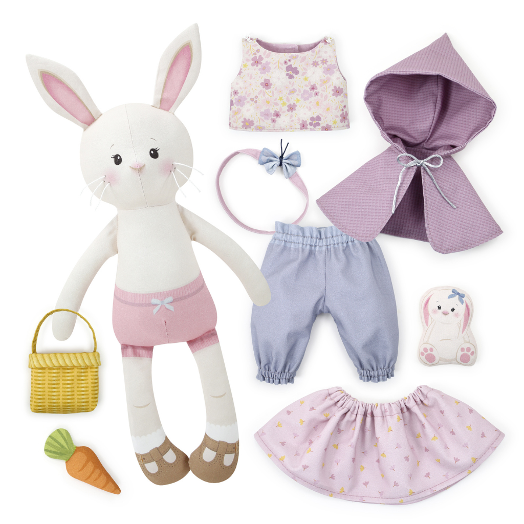 Hasen-Puppe nähen mit Cut & Sew Stoffpanel „Dress Me Bestie“ BIBBY BUNNY – Bild 2
