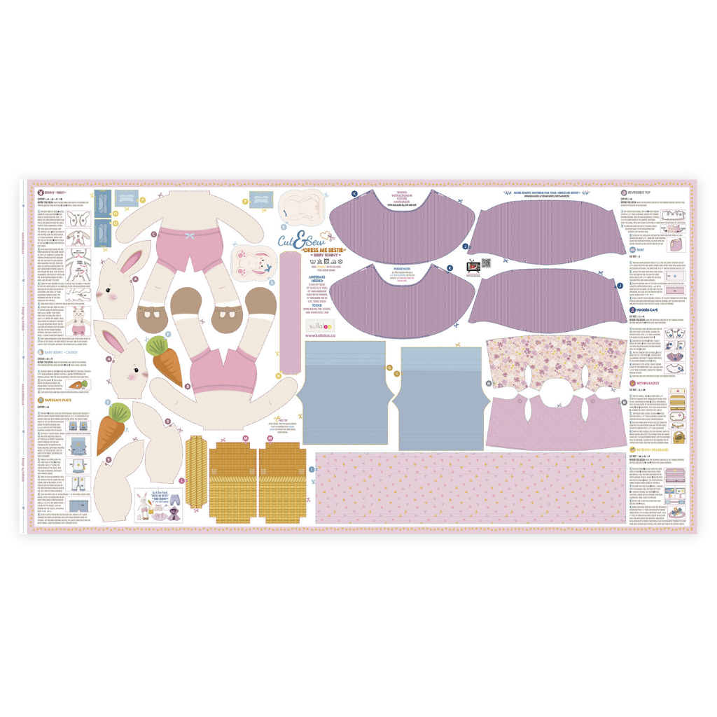 Hasen-Puppe nähen mit Cut & Sew Stoffpanel „Dress Me Bestie“ BIBBY BUNNY – Bild 3