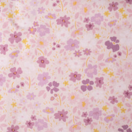 French Terry Blumen mauve/rosa