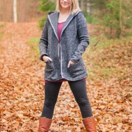 Schnittmuster Cardigan „CHILLY“: Probenähergebnis von Mina Schnittmuster Cardigan "CHILLY": Probenähergebnis von Mina