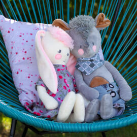 Schnittmuster Hase „MELLY“ & Maus „MATTES“: Probenähergebnis von bunte Tupfer Schnittmuster Hase "MELLY" & Maus "MATTES": Probenähergebnis von Timda